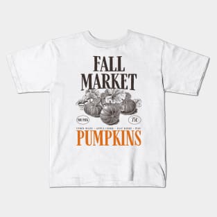 Fall Market Pumpkins Halloween Kids T-Shirt
